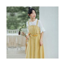 와이케이하우스 2020 여름 새로운 한국어 단색 싱글 브레스트 슬림 슬리밍 스트랩 드레스 온라인 스토어 에이전트 3652_70224