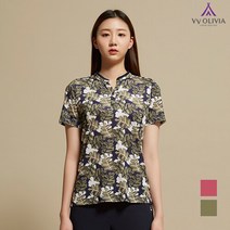 비비올리비아 여름 그래픽 반카라 티_VVCASWM5111VVCASWM5111