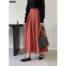 DFMEI 플리츠 스커트 미디엄 롱 스커트입니다
