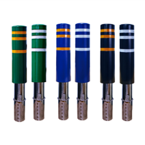 스텐 우레탄 볼라드 매립이동식 150파이(공장직영), 진회색, 노란띠 3줄