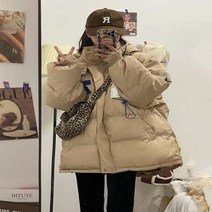 캐주얼 지퍼 포켓 후드 파카 코트 여성용 두꺼운 한국 패션 스트리트웨어 겨울