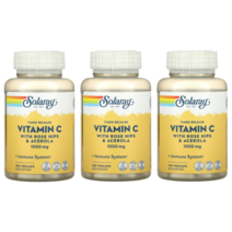 솔라레이 투-스테이지 타임드-릴리스 비타민 C 1000mg 베지테리안 캡슐, 3개, 100개입