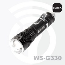천지몰 후레쉬 LED WS-G330 우신 크리 XM-L2-U3 충전식검정, 1개