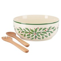 Lenox 홀리데이 간식 볼 레드/그린, Salad Bowl