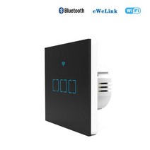 EWelink Smart Life Light Switch WiFi Touch Sensor Remote Control No Neutral Wire 220V For Alexa Goog, 한개옵션1, 03 EU balck three