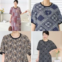 로즈맘 [엄마옷 로즈맘] 나염박스인견롱원피스