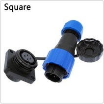 방수 커넥터 케이블 플러그 및 소켓 암수 2 3 4 5 6 7 9 핀, Square_5p