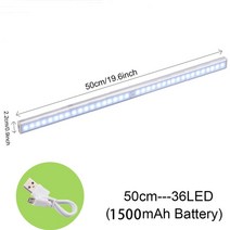 센서등 아파트 현관 화장실 매립형 유선 모션 센서 라이트 무선 야간 조명 충전식 야간, 50cm-36LED, 따뜻한 화이트