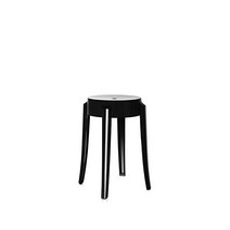 카르텔 Kartell Charles Ghost 로우 스툴 - 크리스탈 클리어 151856, H. 45, Glossy Black