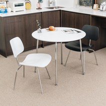 홈페리 커브드 체어 우드 스테인레스 스틸 체어 책상 식탁 의자 2 colors, 화이트