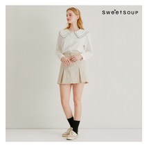스위트숲 (SWEET SOUP) 믹스드컬러 스티치 블라우스(WZ2LSE5)
