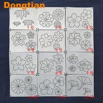 가죽공예 도안 15 개/대 실크 꽃 패턴 사시코 템플릿 그림 자수 소프트, 01 1 Set, 1개