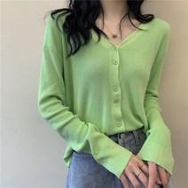 루즈핏 브이넥 골지 니트 스웨터 봄 가을 가디건 8color