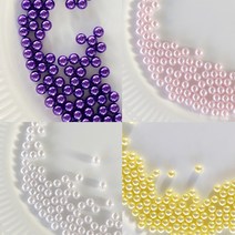 대용량 8mm 진주 모음 500g 구슬 토핑 슬라임 파츠 공예 재료 레진아트 비즈 도매, 노랑 진주