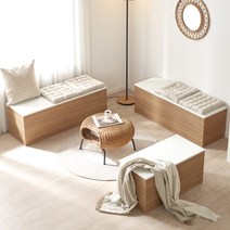 동서가구 이즈 벤자민 800 수납 벤치장, 오크백 ISK059