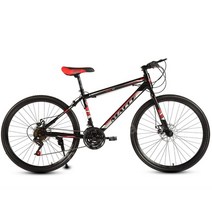 입문용 자전거 mtb 29인치 30인치 티타늄 저렴한 광폭 엠티비 바퀴큰 산악용 청소년 중학생, 24 속도, 26인치, B 블랙 레드