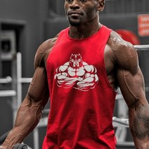 마라톤복 러닝싱글렛 헬스나시 짐웨어 땀복 남자 트랙탑 근육 면화 체육관 탱크 탑 민소매 탱크 탑 보디 빌딩 의류 언더 셔츠 피트니스 스트링거 운동 조끼, m, 근육 빨강