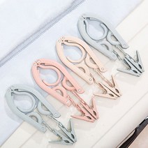 휴대용 접이식 옷걸이 바지걸이 여행용 다용도 걸이 외출 필수 아이템, 핑크