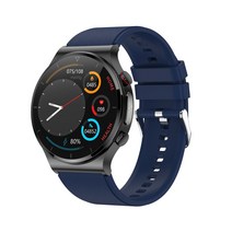 E300 스마트워치 레이저 비침습혈당 ECG+PPG 심전진혈산소고화질 360*360, 파란색