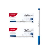 모나미 수성 사인펜 351 12P*2개/펜 수성펜 사무용, 블루