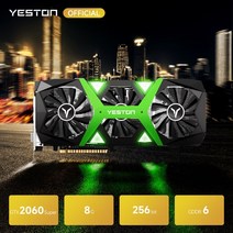 yeston geforce rtx 2060 슈퍼 게임용 그래픽 카드 1470-1650mhz14ghz8g256bitgddr6 메모리 3개의 냉각 팬 dvi-d+hd+dp 포트, rtx2060-s 8g d6 pa