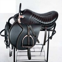 조랑말 가죽 안장 승마 임펄스 라이딩 흡수 하네스, 검정색 이중복대 모델