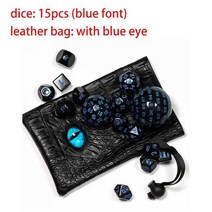 poludie 15pcs 탁상용 롤 플레잉 보드 게임 용 dnd 주사위 세트 d3 d4 d5 d6 d7 d8 d10 d d12 d16 d20 d24 d30 d60 d100 rpg, 눈이 있는 파란색 글꼴