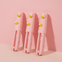 캠핑 여행용 헤어 미용 비블리 무선 미니 고데기 꿀벌판 고데기, 핑크꿀벌