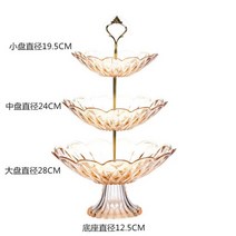 명품 커트러리 파스타 포크 케이크 서버 계층 과일 스낵 트레이 플라스틱 그릇 디저트 홀더 너트 캔디 디스플레이 스탠드 파티 장식 파티 서빙 트레이, 3단 옅은 갈색