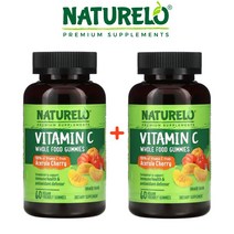 (1+1) 네츄렐로 아세로라 비타민C 젤리 오렌지맛 젤라틴 프리 비건 60 베지구미 2팩