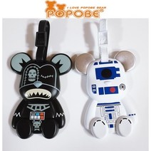 포포베 블랙-화이트 골프 캐디백 캐리어 네임택-캐디용품 골프악세사리 티걸이, 2.R2D2 - 화이트