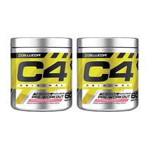 Cellucor 2개 C4 부스터 오리지널 헬스 프리워크아웃 스트로베리 마가리타 60 서빙 390 g, 390g