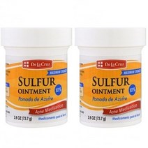De La Cruz 유황 연고 여드름 맥시멈 스트렝스 2.6 oz (73.7 g), 73.7g, 2통
