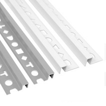 알루미늄 사각 타일 코너비트 벽 모서리 몰딩 마감재 타일 코너비드 쫄대 재료분리대 C TYPE, 12mm, 화이트 사각 코너비드