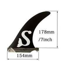 BiLong FCS 서핑 보드 핀 9.7 인치 유리 섬유 패들 보드 핀 Longboard 핀 Sup 보드 센터 핀 팽창 보드 서핑, 검은 색