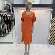 르샵 V넥 밑단 플레어 롱 원피스 LK5OP603A