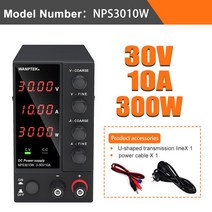Wanptek DC 파워 서플라이 직류 전원 공급기 공급 장치 가변 전압 조정기 안정기 60V 5A 30V 10A 실험실, 4 Digits 30V 10A