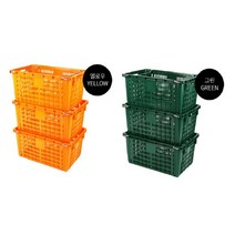 플라스틱 이삿짐 운반 박스 사각 바구니 운반박스 프라스틱박스 택배박스 농산물운반 정리, 녹색