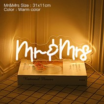 Led 네온 사인 생일 축하 투명하고 유연한 아크릴 야간 조명 오 베이비 웨딩 파티 룸 장식, 05 mr mrs_03 UK