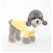 남달리마켓 웨이브카라 코튼 캔디 티셔츠 반려동물 봄 여름 가을 겨울 강아지옷 포인트 실내복 예쁜 원피스 애견 애묘 댕댕이, 옐로