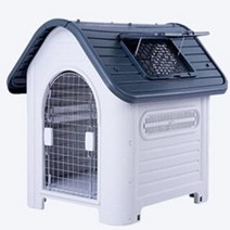 원목강아지집 강아지방음부스 419 친환경 플라스틱 대형 개 방수 실내 및 실외 애완견 사육장 도매, 8.gray with door - M