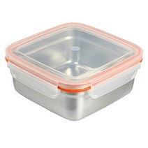 라온 스테인레스 밀페용기 스텐락 정사각 10호(1.2리터), 1개