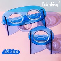 엔트롤링 크리스털 캣츠볼 개볼 싱글 더블볼 경추 미끄럼 방지 캣츠도그 용품, 블루더블볼