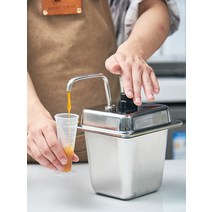 스텐 소스 디스펜서 연유 펌핑 용기 카페 펌프 병, 스테인레스 스틸 2L