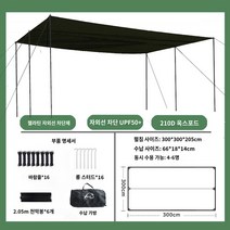 야외 꼴꼬르 실 헥사 캠프고 옥타 텐트 타프 자외선 차단 캠핑, 19. 업그레이드 비닐 그린 4.5*4.5미터(극 3쌍