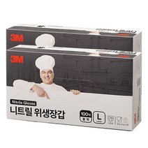 3M 니트릴위생장갑 블랙 요리용 100매 2개, 블랙 대(L) 100매 2개, 1개