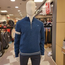 루이까스텔 남성 골프 반집업 솔리드 방풍 니트 스웨터 3MCSW091 터키블루 루이777