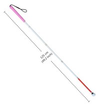 시각장애인 지팡이 105-155cm 핑크색 손잡이가있는 알루미늄 블라인드 지팡이 반사 형 빨간색 블라인드, 05 125cm (49.2 inch), 05 125cm (49.2 inch)