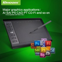 가오몬 드로잉 태블릿 10moons 1060Plus 디지털 그래픽 태블릿 아티스트 디자이너 드로잉 Win 및 mac용, 한개옵션1, 한개옵션0