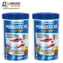 프로닥 폰드스틱 컬러 150g 1200ml 금붕어사료 잉어 붕어 사료 먹이 아로와나 양어장 향어, 2개